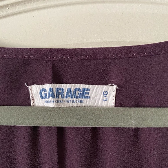 Garage - Plum Sheer Button Down Blouse - Picture 4 of 12